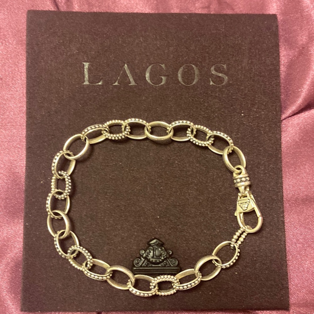 NEW, Genuine Sterling Silver , Caviar Link Bracelet
